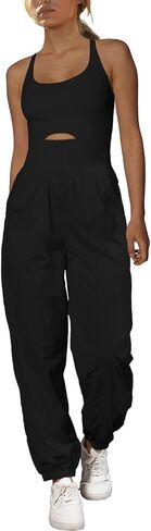 SENSERISE Womens Athletic Romper One Piece Workout Jumpsuits Running Hiking Outfit Gym Clothes Activewear with Pockets in Kuwait
