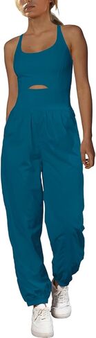 SENSERISE Womens Athletic Romper One Piece Workout Jumpsuits Running Hiking Outfit Gym Clothes Activewear with Pockets in Kuwait