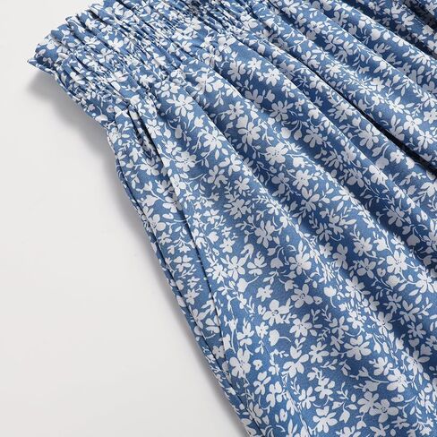 Women's Elastic Waist Skirt Floral Casual Skirt with Pockets in Spring Summer and Autumn in Kuwait