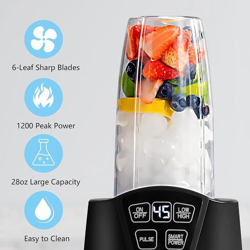 Kitchen Blender with 50 OZ Pitcher and 1 PCS 28 OZ Portable Cups,Liebe & Lecker Countertop Blenders with 1200W for Frozen Drinks, Shakes, Smoothies & Sauces in Saudi Arabia