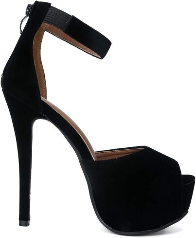 Enelauge Women's Sexy Ankle Straps Peep Toe Buckle Platform Stiletto Wedding Party High Heels Sandals in Kuwait