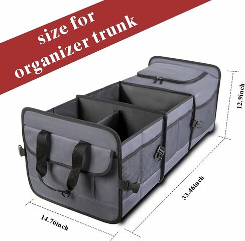 Trunk Organizer for SUV with cooler bag, Collapsible Multi-Compartment Car Organizers Foldable 600D Oxford Polyester (blue-upgrade) in Saudi Arabia