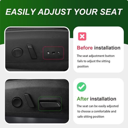 Seat Adjustment Button Compatible with Tesla Model 3/Y 2021 2022 2023 2024, Passenger Side Seat Cushion Forward Adjustment Button Cover Replacement, Replaces Part 1098842-00-D (Black) in Kuwait