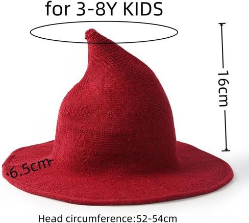 Witch Hat Knit Wool Wide Brim Witch Hat Halloween Cosplay Costume Accessory Daily Girls Wizard Hat in Saudi Arabia
