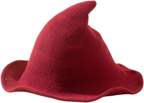 Witch Hat Knit Wool Wide Brim Witch Hat Halloween Cosplay Costume Accessory Daily Girls Wizard Hat in Saudi Arabia