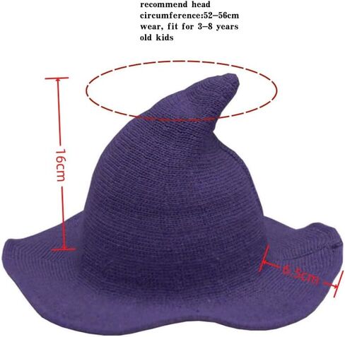 Witch Hat Knit Wool Wide Brim Witch Hat Halloween Cosplay Costume Accessory Daily Girls Wizard Hat in Saudi Arabia