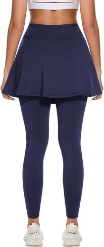 Soneven Tennis Skirted Leggings for Women with Pockets Crossover Ruffle Pleated Golf Skort Active Yoga Leggings with Skirts in Saudi Arabia
