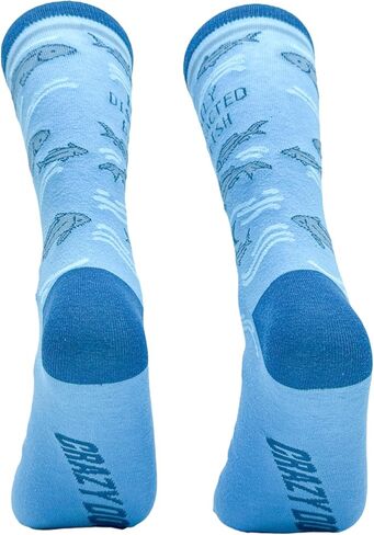 تي شيرتات Crazy Dog للرجال فقط سعيدة عندما أكون لصيد الأسماك، جوارب مضحكة لعيد الأب، أحذية صياد السمك، أحذية جرافيك in Kuwait