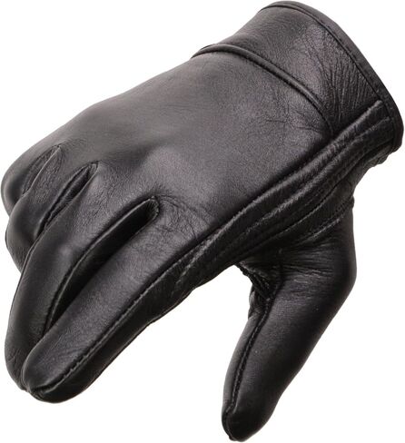 Milwaukee Leather Men Men's Premium Leather Leather Short Wrist Gloves ، Black Mg7510 in Kuwait