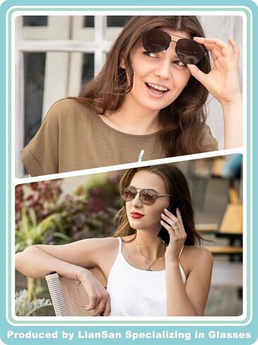 Liansan 2 Packs Premium Aviator Bifocal Reading نظارات شمسية للرجال للنساء Retro Top Clear Sun Readers Protection in Kuwait