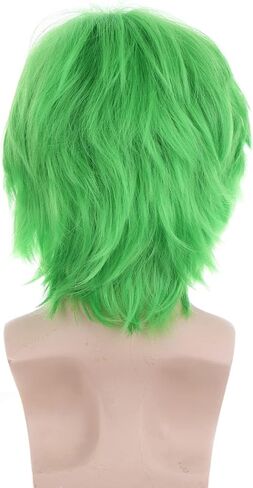 RightOn 12 Inches Green Wig Short Cosplay Wigs for Costume Party and Dress Up Short Wigs for Men and Women Halloween with Wig Cap in Saudi Arabia