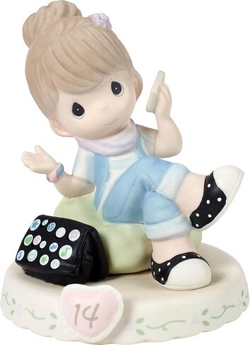 Precious Moments Growing in Grace Age 14 Collectible Porcelain Figurine, Brunette Girl - Ideal Keepsake for Birthdays, Anniversaries, and Special Occasions in Saudi Arabia