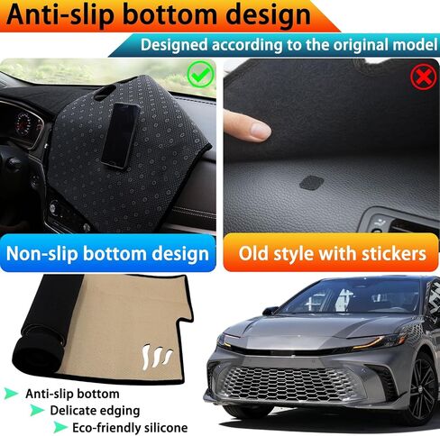 Dash Cover Mat for Toyota Camry Accessories 2025, Dashboard Mat, Center Console Cover Sunshield Protector Mat, Dashboard Decorative Interior, UV Rays Protector Mat (Black Trim) in Saudi Arabia