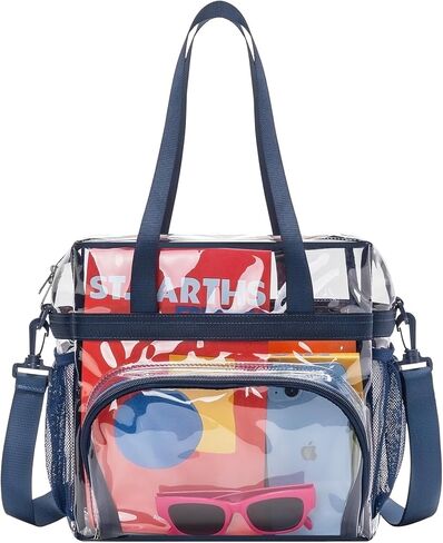 Clear Bag for Stadium Events 12x12x6 Clear Tote Bag with Large Front Pocket Removable Strap for Work Sports Concert in Kuwait