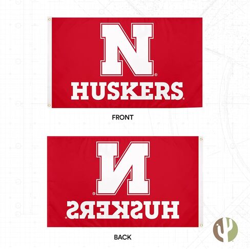 Desert Cactus University of Nebraska Flag Huskers GBR NU Huskers Flag Banners 100% Polyester Indoor Outdoor 3x5 feet Flags (Style Y) in Saudi Arabia