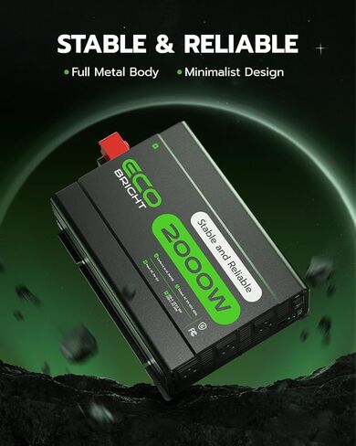 2000 واط العاكس للطاقة للمركبات واستخدام المنازل ، DC 12V إلى AC 110V محول الجهد مع 3 منافذ التيار المتردد ، منافذ USB PD30W و 18W للكمبيوتر المحمول ، الهاتف ، مثالي للربع ، التخييم ، النسخ الاحتياطي للمنزل ، الشاحنة ، القوارب in Kuwait