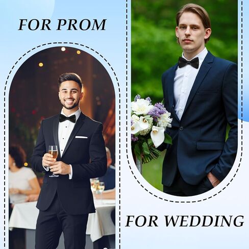 Bow Ties for Men, Black White Mens Bow Tie Pretied Bow Tie for Formal Event/Casual in Kuwait