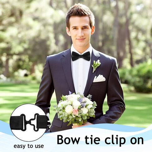 Bow Ties for Men, Black White Mens Bow Tie Pretied Bow Tie for Formal Event/Casual in Kuwait