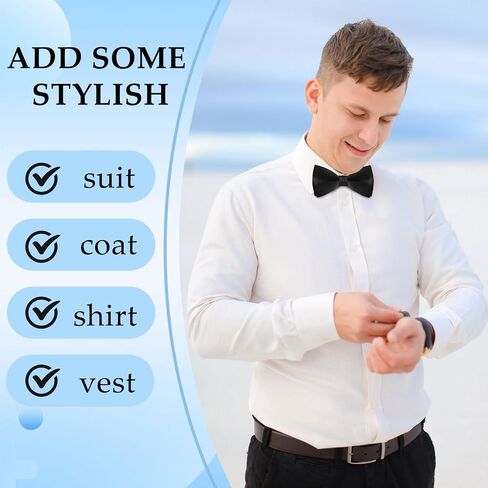 Bow Ties for Men, Black White Mens Bow Tie Pretied Bow Tie for Formal Event/Casual in Kuwait