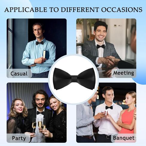 Bow Ties for Men, Black White Mens Bow Tie Pretied Bow Tie for Formal Event/Casual in Kuwait