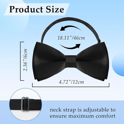 Bow Ties for Men, Black White Mens Bow Tie Pretied Bow Tie for Formal Event/Casual in Kuwait