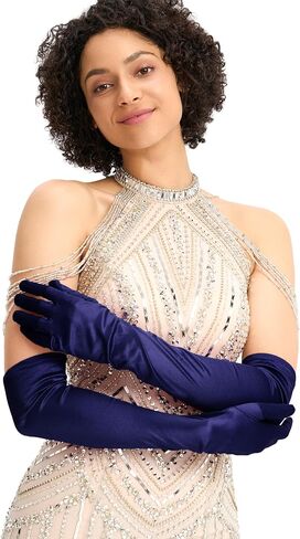 Women's 1920s Long Satin Opera Glove, Elbow-Length for Formal Evening & Bridal Wear in Kuwait