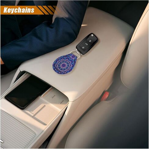 4PCS Sunflower Car Accessories Set, Universal 14-15 Inch Steering Wheel Cover & Quarter Keyring & 2 Cup Holder Coasters, Fashionable Car Interior Decoration for Women Men (Sunflower) in Kuwait