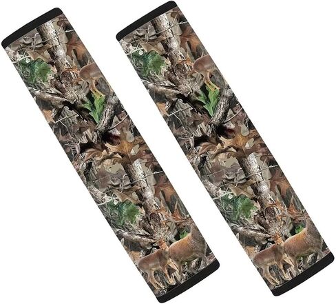 Suobstales Hunting Camo Print Car Seat Belt Pads Cover 2 Pcs Soft Replacement Shoulder Strap Pads Car Seat Belt Pads Strap Universal Fit Truck SUV Backpack Camera in Kuwait