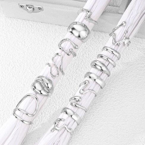 17IF 10-15 Pcs Gold Ring Set for Women Chunky Classic Dainty Boho Aesthetic Punk Thick Line Big Size Simple Stacking on Thumb Knuckle Rings Pack in Kuwait