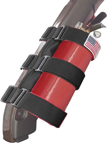 Fire Extinguisher Holder for Jeep JK JL JT, Adjustable fire Extinguisher Mount Strap Install for Jeep roll bar, Black in Kuwait