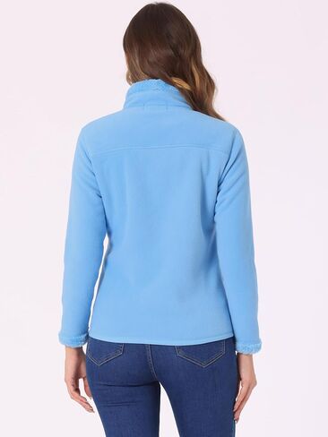 Allegra K Full Zip Fleece Jacket for Women's Long Sleeve High Neck Jacket Winter Warm Coat in Saudi Arabia