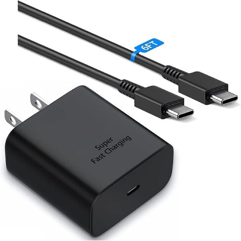Samsung Charger Fast Charging Type C Charger Type C Cable 6.6FT USB Wall Charger Block for Samsung Galaxy A55/A54,A15/A14,C55,A25/A24,A05/A04,Note 8/9/10/20,S8 S9 S10 S20 S21 S22 S23 S24 Ultra/Plus/FE in Saudi Arabia