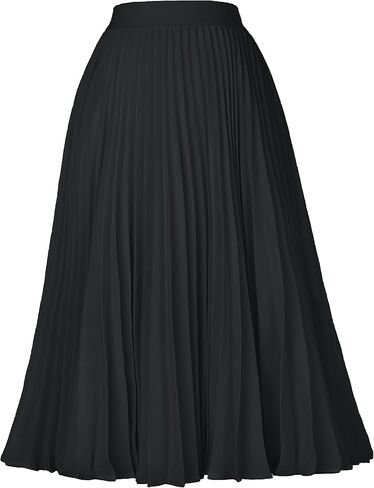 Tapata Women's Petite Regular Tall Pleated Chiffon Skirt Midi High Elastic Waist A Line Swing Skirts in Saudi Arabia