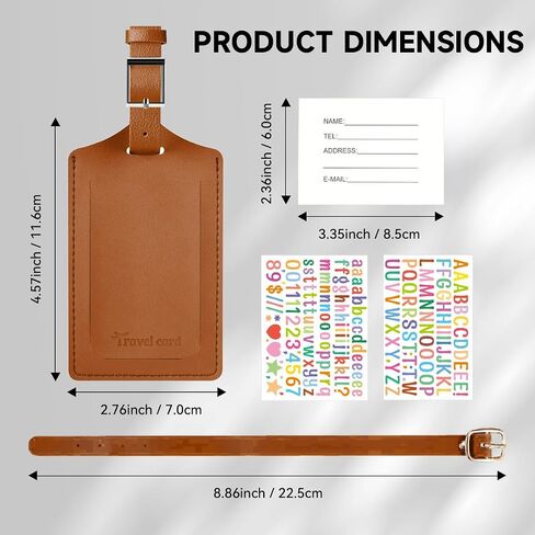 Luggage Tag 2 Pack Premium PU Leather Bag Tags Privacy Protection Suitcase ID Tag DIY Personalized Travel Essential for Air Travel Backpack Brown in Saudi Arabia