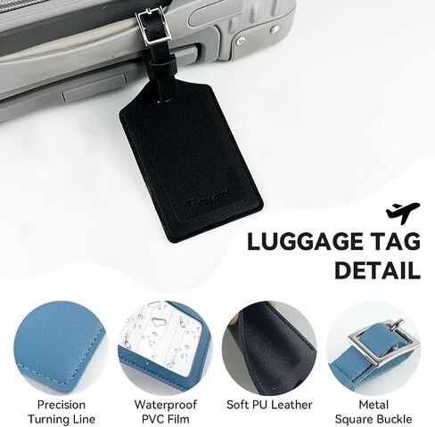 علامة الأمتعة 2 حزمة PUMIUM PU LEATHER BAG TAGS PRIVACY PREVICE DISCARD TAG DIY TRAVERISTION TRAVELS USERIS in Saudi Arabia