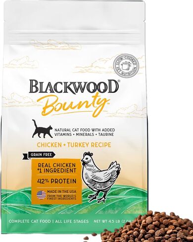 بلاكوود باونتي طعام القطط الخالي من الحبوب، وصفة الدجاج والديك الرومي، كيس 4.5 رطل in Saudi Arabia