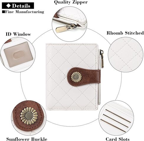 FALAN MULE Small Wallet for Women Bifold RFID Blocking Leather Card Holder with Zipper Coin Pocket in Saudi Arabia