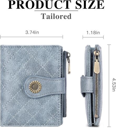 FALAN MULE Small Wallet for Women Bifold RFID Blocking Leather Card Holder with Zipper Coin Pocket in Saudi Arabia