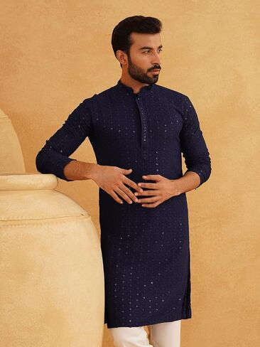 Sojanya (منذ عام 1958 الزخارف العرقية للرجال مطرزة القطن الترترط Long Kurta in Saudi Arabia