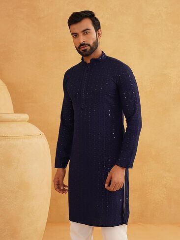 Sojanya (منذ عام 1958 الزخارف العرقية للرجال مطرزة القطن الترترط Long Kurta in Saudi Arabia