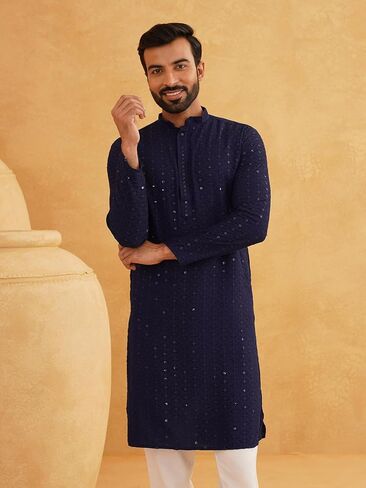 Sojanya (منذ عام 1958 الزخارف العرقية للرجال مطرزة القطن الترترط Long Kurta in Saudi Arabia