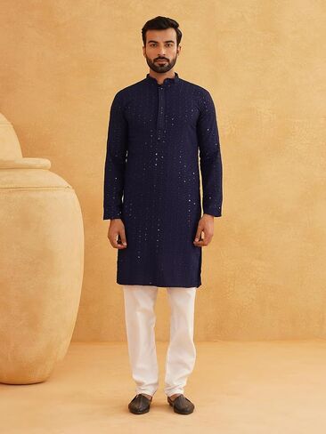 Sojanya (منذ عام 1958 الزخارف العرقية للرجال مطرزة القطن الترترط Long Kurta in Saudi Arabia