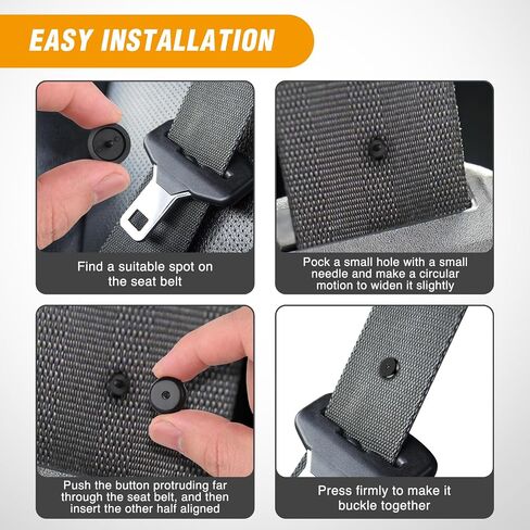 GOOACC 25Sets Universal Seat Belt Button Buckle Clip Stop Prevent Seat Belt Buckle from Sliding Down Snap-On System No Welding Required in Saudi Arabia