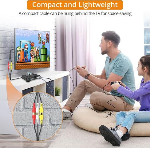 محول Neoteck RCA إلى HDMI بطول 150 سم/5 قدم RCA إلى كابل HDMI يدعم تحويل 16:9/4:3 كبل RCA مدمج للأفلام القديمة أو توصيل مقاطع الفيديو الحياتية وتشغيلها على نطاق واسع في مشغل DVD VCR - مدخل RCA ذكر in Saudi Arabia