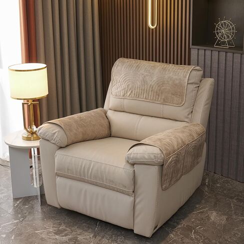 VCTOPS 3 PCS غلاف مسند أريكة مقاومة للماء أريكة قديمة غطاء رأس من جلد الغزال لغطاء ذراع كرسي كرسي غطاء الأريكة غير القابل للانزلاق للحامي الأثاث القابل للغسل (القهوة الخفيفة ، مقعد واحد) in Kuwait