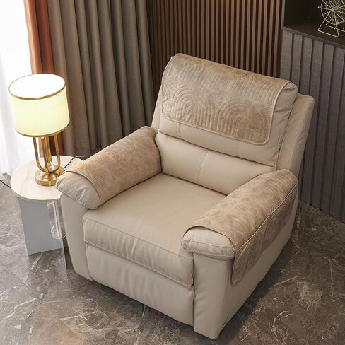 VCTOPS 3 PCS غلاف مسند أريكة مقاومة للماء أريكة قديمة غطاء رأس من جلد الغزال لغطاء ذراع كرسي كرسي غطاء الأريكة غير القابل للانزلاق للحامي الأثاث القابل للغسل (القهوة الخفيفة ، مقعد واحد) in Kuwait