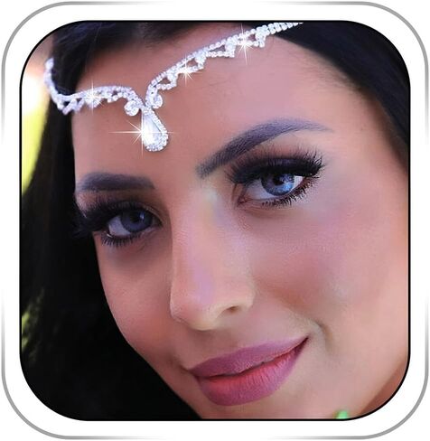 Bride Crystal Head Chain Wedding Rhinestone Headband Pageant Prom Pendant Headpieces Party Festival Hair Accessories for Women(Gold) in Saudi Arabia