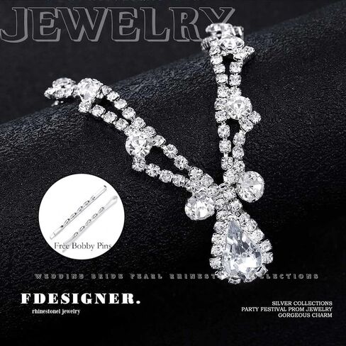 Bride Crystal Head Chain Wedding Rhinestone Headband Pageant Prom Pendant Headpieces Party Festival Hair Accessories for Women(Gold) in Saudi Arabia