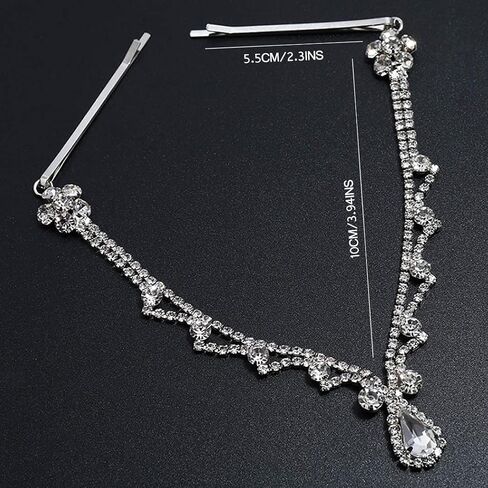Bride Crystal Head Chain Wedding Rhinestone Headband Pageant Prom Pendant Headpieces Party Festival Hair Accessories for Women(Gold) in Saudi Arabia