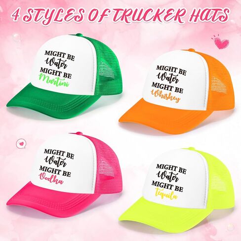 JaGely 4 Pcs Trucker Hat for Women Joke Funny Baseball Cap Classic Adjustable Cap for Women Men Gifts in Saudi Arabia
